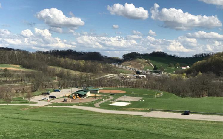 wide angle view of community park